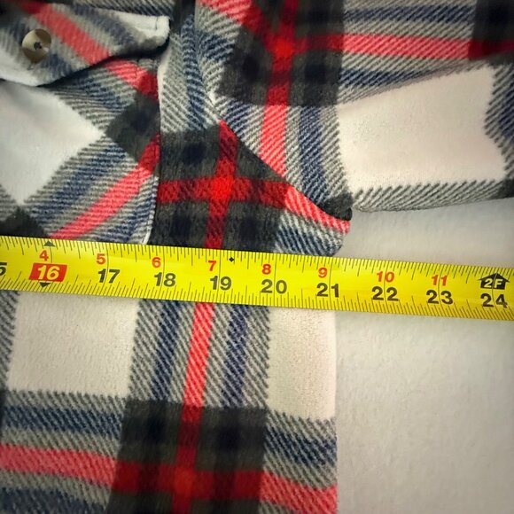Sage Collective Women's Full Lined Plaid Fleece Grey/Red Shirt Jacket Size M - Picture 9 of 10